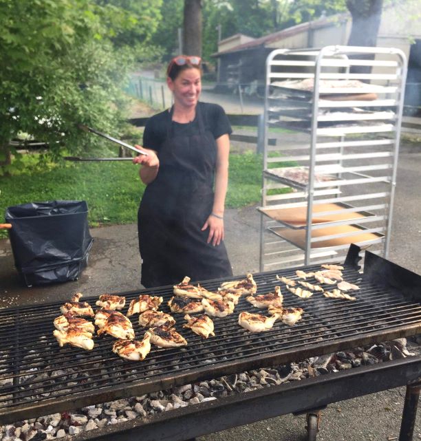 chef cooking on bbq outdoors